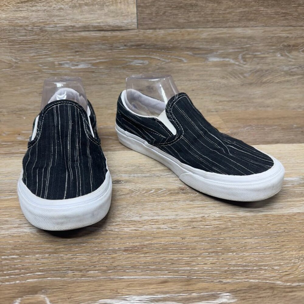 Vans Off The Wall Suiting Blackstripes Slip On Canvas Shoes Women's Size 8.5 - Picture 6 of 7